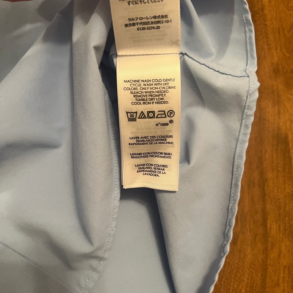 Polo Ralph Lauren Slim Fit Performance Shirt Mens XXL Light Blue Button Down - Picture 9 of 16